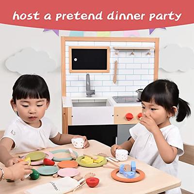 Giant bean 27PCS Wooden Toy Plates and Dishes for Kitchen Set,Montessori  Kitchen Toys for Girls and Boys, Wooden Play Kitchen Accessories - Yahoo  Shopping