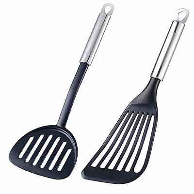 Icing Spatula Metal Stainless Steel for Kitchen Cake Baking Decorating,Sorxine Angled Icing Spatula Set of 3 with 6, 8, 10 Blade (Black)