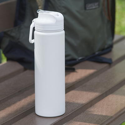 JoyJolt Vacuum Insulated Stainless Steel Tumbler Bottle with Flip Lid and Straw - 24 oz - Grey