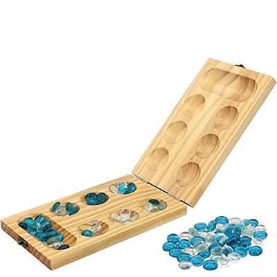 Mancala Board Game Set for Kids & Adults, Includes Portable