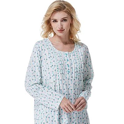 Keyocean Women Nightgowns, Soft 100% Cotton Lightweight Long Sleeve Women  Sleepwear Nightdress, Peach Color, Medium - Yahoo Shopping