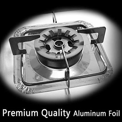 Gas Burner Covers (50 Pack) Disposable Aluminum Foil Square Stove