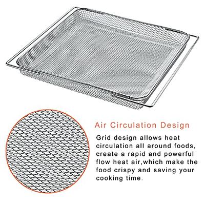 Air Fryer Basket for Oven: HOMURY Non-Stick Mesh Oven Air Fryer Basket with  Tray Air