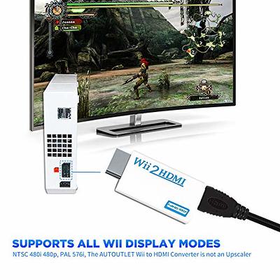 MAYFLASH Wii to HDMI Converter 1080P for Full HD Device, Wii HDMI Adapter  with 3,5mm Audio Jack&HDMI Output Compatible 