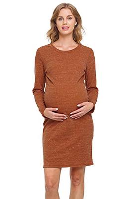 Women's Maternity Tops V-Neck Front Pleat Tunic Pregnancy Shirts Nursing  Blouse Long Sleeve Bandage Solid Color Tops Black at  Women's  Clothing store