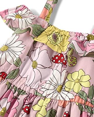 Gymboree Girls and Toddler Sleeveless Dress, Pink Summer Flowers