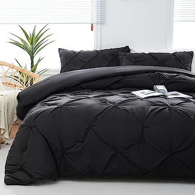 3 Piece Microfiber Comforter Set Pinch Pleat Pintuck Down