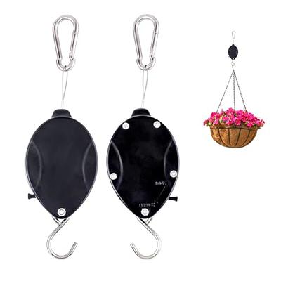  Lythor 4 Pack Plant Hook Pulley, Retractable Plant Hanger Easy  Reach Hanging Flower Basket for Garden Baskets Pots and Birds Feeder Hang  High up and Pull Down to Water Or Feed 