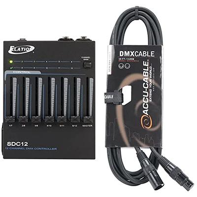 ADJ Products SDC12, 12 Channel Basic DMX Controller, Easily Fade and Dim  Multiple Lights & AC5PDMX10 10 FOOT, 5 PIN DMX CABLE, Black - Yahoo Shopping