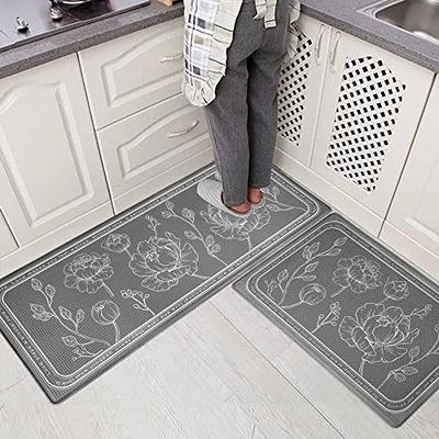 Kitchen Mats Cushioned Anti Fatigue 2 Piece Set, Pvc Waterproof