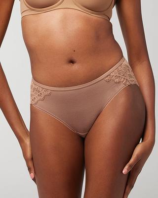 Soma Embraceable Super Soft Signature Lace High-Leg Brief, Brown