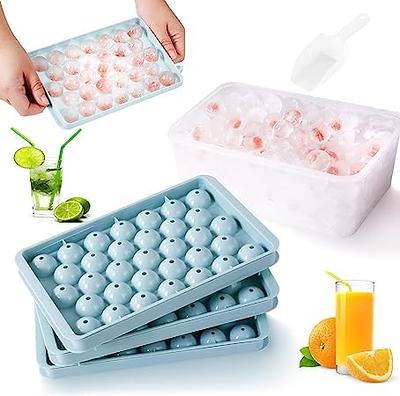 Helpcook Ice Ball Molds,2 Pack,Round Ice Cube Molds,Sphere Ice Molds with  Built-in Funnel,Silicone Freezer Press Ice Ball Maker Mold,Make 2.5 Inch