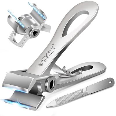 Toe Nail Clippers Adult - Straight Nail Clipper for Ingrown Toenail,  Oversized Wide Jaw Opening 15mm for Thick Nails,Heavy Duty Toe Nail Clippers,  Men and Seniors -Silver by WEKEY (Silver) - Yahoo