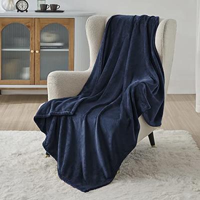 Bedsure Fleece Blanket Twin Blanket Navy Blue - 300GSM Soft