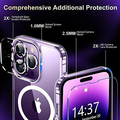 SPIDERCASE Designed for iPhone 14 Pro Max Case, with Built-in Tempered  Glass Screen & Camera Lens Protector [12FT Military Dropproof