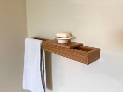 Bathroom Wall Mounted Wooden Towel Bar Holder