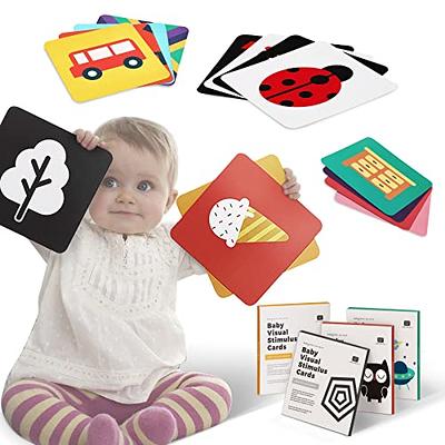 beiens High Contrast Baby Flashcards, Newborn Brain Development Toys,  Visual Stimulation Learning Activity Cards, 20 PCs 40 Pages 5.5'' x 5.5