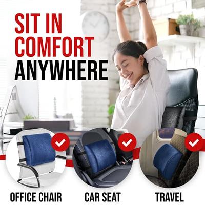 QUTOOL Orthopedic Seat Cushion and Lumbar Support Pillow for Office Chair  Memory Foam Car Seat Cushion with Washable Cover Ergonomic Desk Chair