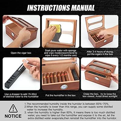 LEACHOI Cigar Humidor, Leather Cedar Wood Cigar Case with Cigar Lighter and  Cigar Cutter, Portable Travel Cigar Humidor Box with Humidifier, Cigar