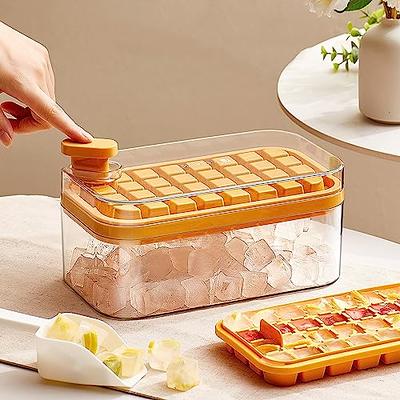 Large Ice Cumolds Tray With Lid, Stackable Big Silicone Square Ice Cumold  For Whiskey Cocktails Bourbon Soups Frozen Treats, Whiskey Gifts For Men  Fro