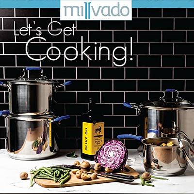 Millvado Stock Pot, 6 Quart Stainless Steel Pot, StockPot With