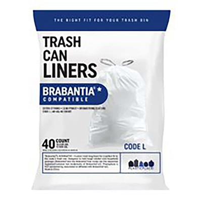 simplehuman Code H Custom Fit Drawstring Trash Bags, 240 Count, 30-35 Liter / 8-9 Gallon, White