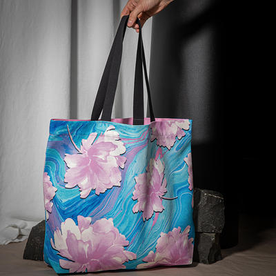 Flower Tote Bag - Wildflower, Floral, Canvas Tote Bag with Zipper