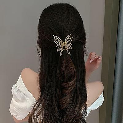 2 PCS Crystal Gold Butterfly Hair Clips for Women Elegant Rhinestone Claw  Clips for Thick Hair Butterfly Hair Accessories - Yahoo Shopping