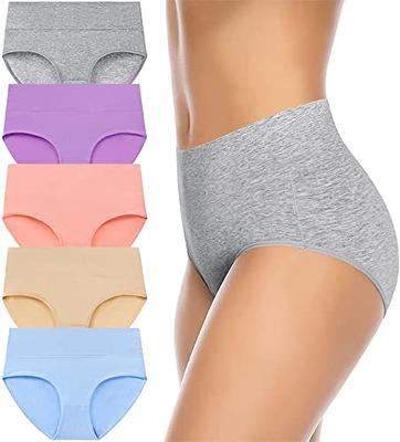 Womens Cotton Briefs Underwear without Elastic Leg Openings Underwear Women  plus Size Women Panties Mid Waist Seamless Breathable Comfortable Cotton