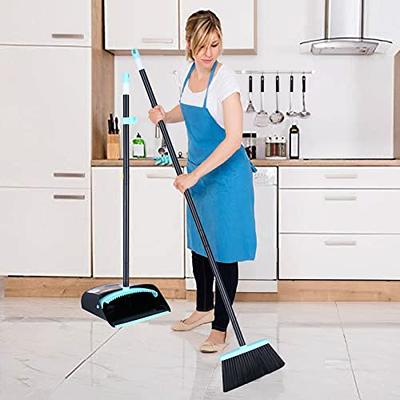 JEHONN Stand Up Store Broom and Dustpan Set, Long Handle Lightweight Upright  Standing Sweep Set for Home Room Kitchen Office Lobby - Yahoo Shopping