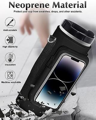 OriJoy Water Bottle Carrier Bag with Touch Screen Phone Pocket for Stanley  40oz Tumbler with Handle Water Bottle Holder Pouch with Adjustable Strap  for Phone Card Keys Hiking Stanley Cup Accessories 