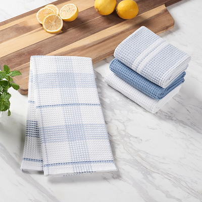 Black & White Plaid Personalized Waffle Weave Kitchen Towel