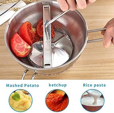 Stainless Steel Grain Mill Hand Crank Stainless Steel Potato Masher for  Kitchen