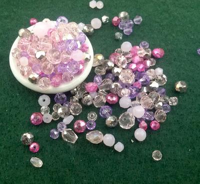 Pink Small Glass Beads, Glass Beads Mixed Sizes, Different Size