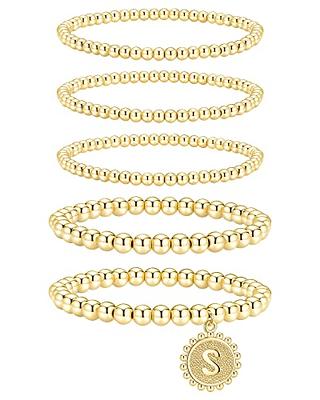 14K Gold Filled Beaded Bracelet 4mm (Large) / Stretch