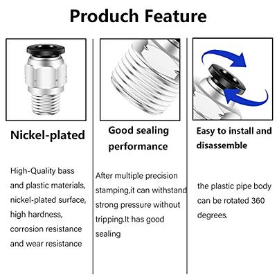 CEKER 6mm Od 1/4 NPT Fitting Push to Connect Tube Fitting