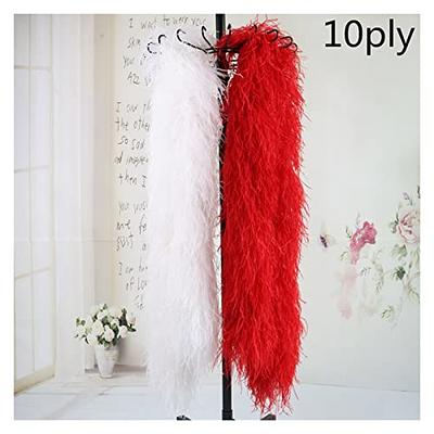 1-20ply White Ostrich Feathers Boa 2 Meter Nature Ostrich Plumes Shawl for  Wedding Party Dress Sewing Clothing Decoration Scarf