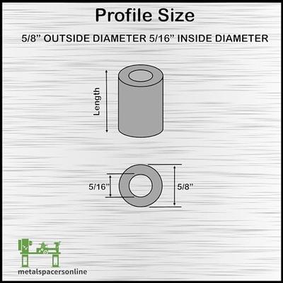 Aluminum Spacer 1 OD x 1/2 ID x Choose Your Length, Round Spacer  Unthreaded Standoff Bushing Plain Finish, Fits Screws Bolts 1/2 or M12 by  Metal