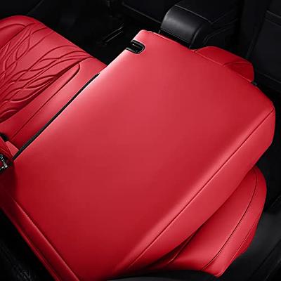 Fit 17-22 Tesla Model 3 All Red Kustom Cover PUV Leather Seat Covers Set