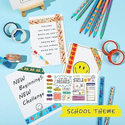 NEWEST 12 Rolls Back to School Washi Tape, First Day of School Washi  Masking Tape Colorful Washi Tape Stickers Roll 15mm Wide Cute Washi Tape  for