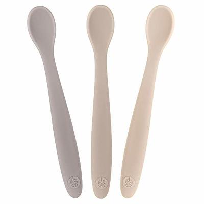 NETANY Silicone Baby Feeding Spoons, First Stage Infant Soft-Tip Easy on  Gums I Training Spoon Self | Utensils Supplies, Dishwasher & Boil-proof, 6