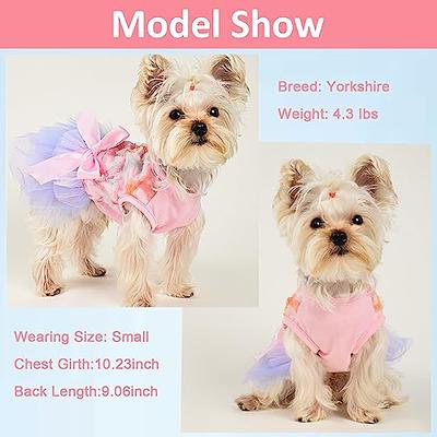 Fitwarm Birthday Girl Dog Tulle Dress, Dog Clothes for Small Dogs Girl, Cat Apparel, Pink, Large