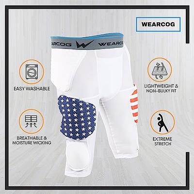  Wearcog Adult Football Girdle for Men, 7 Padded Integrated  Football Pads with Hip, Tail, Thigh Pads and Cup Pocket Medium Size :  Sports & Outdoors