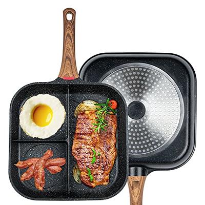 Thickened Nonstick Divided Breakfast Grill Pans 3 in 1 Steak