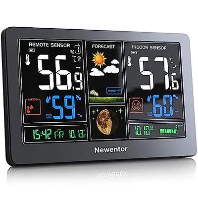 Weather Stations Wireless Indoor Outdoor Thermometers, Color Display  Digital Atomic Clocks with Indoor Outdoor Temperature, Weather Thermometers  with Multiple Sensors and Adjustable Backlight - Yahoo Shopping