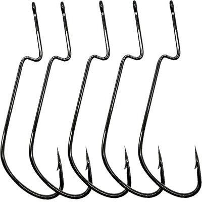 Nako Power #5/0 EWG Hooks 8 Pack, Nano Smooth Coating Offset Worm Hook  9203, Texas Rig Hooks