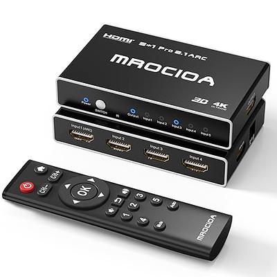 5 in 1 Out 8K60Hz ARC eARC HDMI Switch, 4K@120Hz Switcher HDMI 2.1 Switch 4K