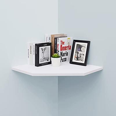 Cosmos 2 Pcs Acrylic Wall Mount Floating Corner Shelves Quarter