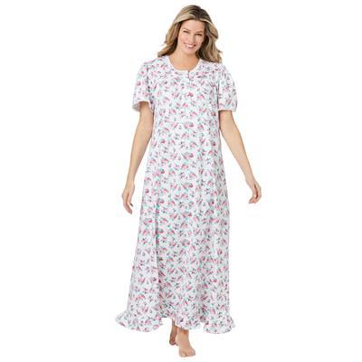 Plus Size Women's Long Floral Print Cotton Gown by Dreams & Co. in White  Multi Bouquet (Size M) Pajamas - Yahoo Shopping