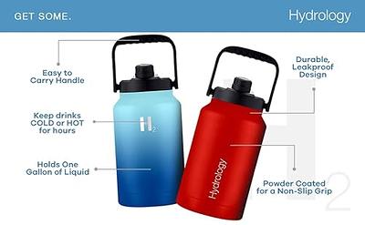 H2 Hydrology Growler Water Bottle With Handle Lid, Double Wall Vacuum  Insulated One Gallon Growler, Hot and Cold Leak Proof Sweat Free